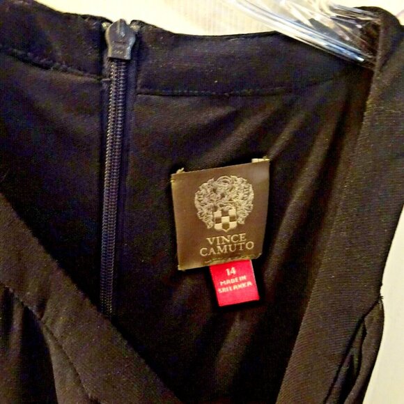 Vince Camuto Size 14 Navy and White Polyester Halter Style Belted Maxi Dress - Picture 8 of 10